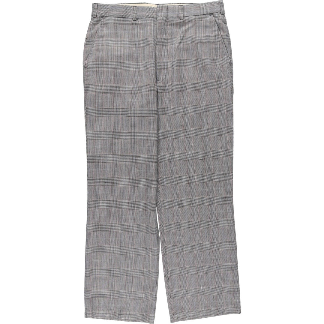 ~1990'S Oakton Ltd. Check Pattern Glen Plaid Slacks Wide Pants Men's W34 (approx.) Vintage unclear gray type Vintage Second Hand