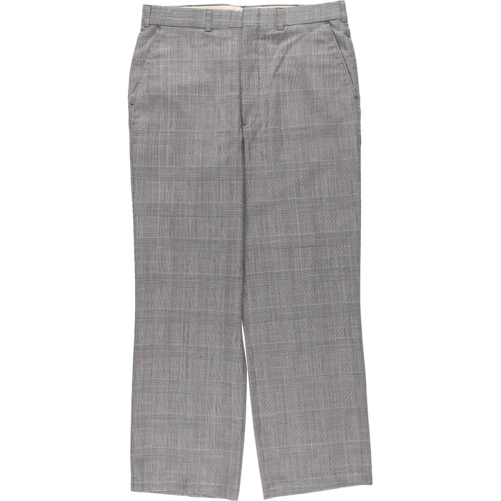 ~1990'S Oakton Ltd. Check Pattern Glen Plaid Slacks Wide Pants Men's W34 (approx.) Vintage unclear gray type Vintage Second Hand