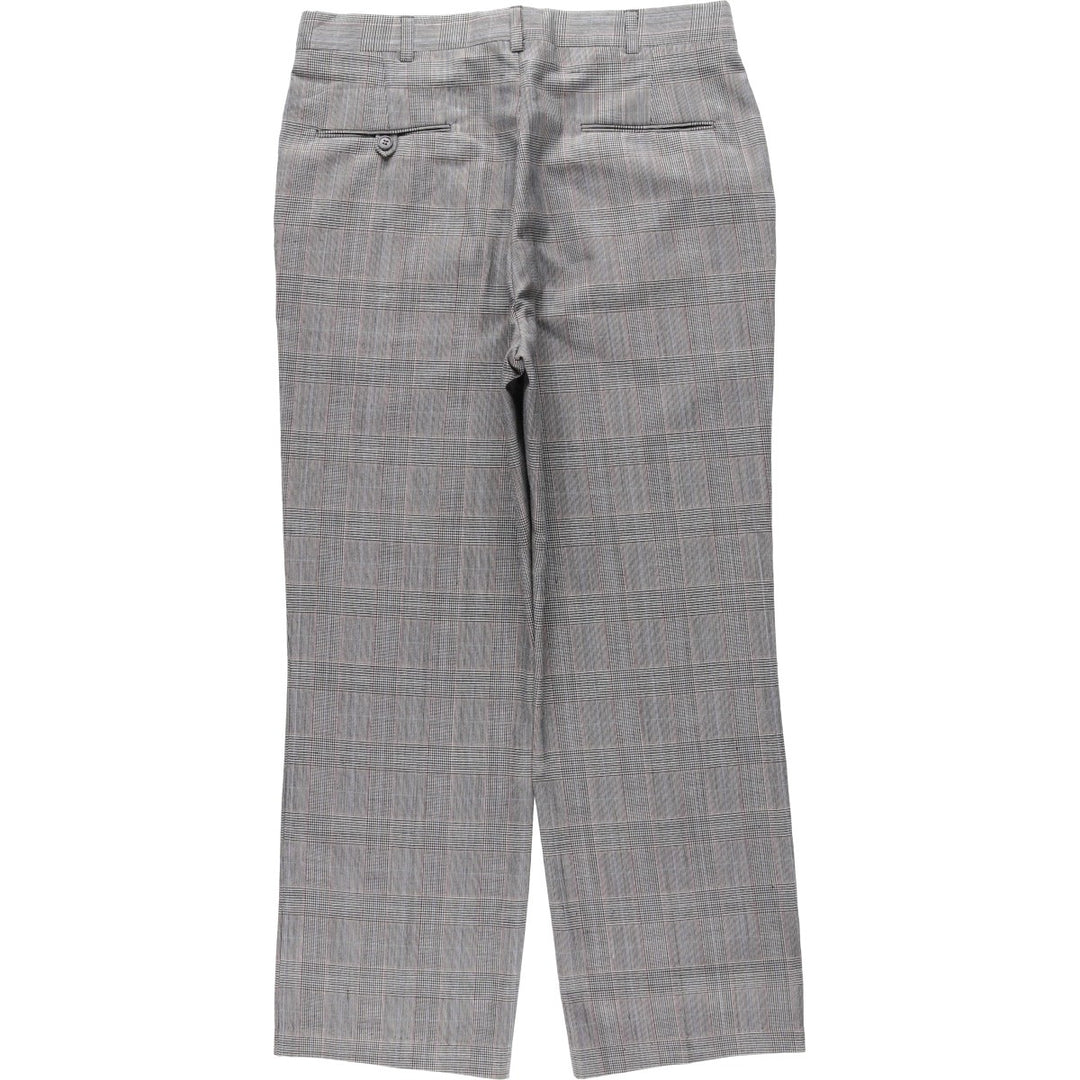~1990'S Oakton Ltd. Check Pattern Glen Plaid Slacks Wide Pants Men's W34 (approx.) Vintage unclear gray type Vintage Second Hand