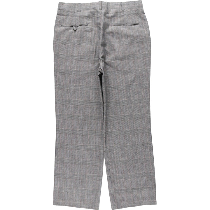 ~1990'S Oakton Ltd. Check Pattern Glen Plaid Slacks Wide Pants Men's W34 (approx.) Vintage unclear gray type Vintage Second Hand