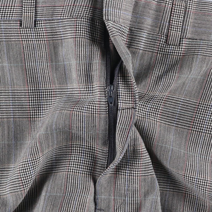 ~1990'S Oakton Ltd. Check Pattern Glen Plaid Slacks Wide Pants Men's W34 (approx.) Vintage unclear gray type Vintage Second Hand