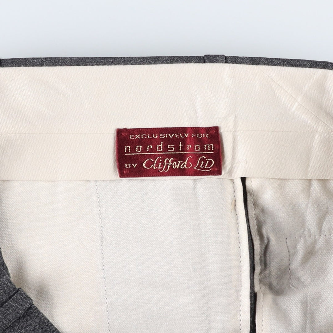 ~1990'S NORDSTROM Wool Pants, Slacks, Made in USA, Men's W35 (approx.), Vintage wool gray type Vintage Second Hand