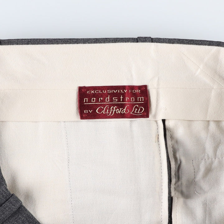 ~1990'S NORDSTROM Wool Pants, Slacks, Made in USA, Men's W35 (approx.), Vintage wool gray type Vintage Second Hand