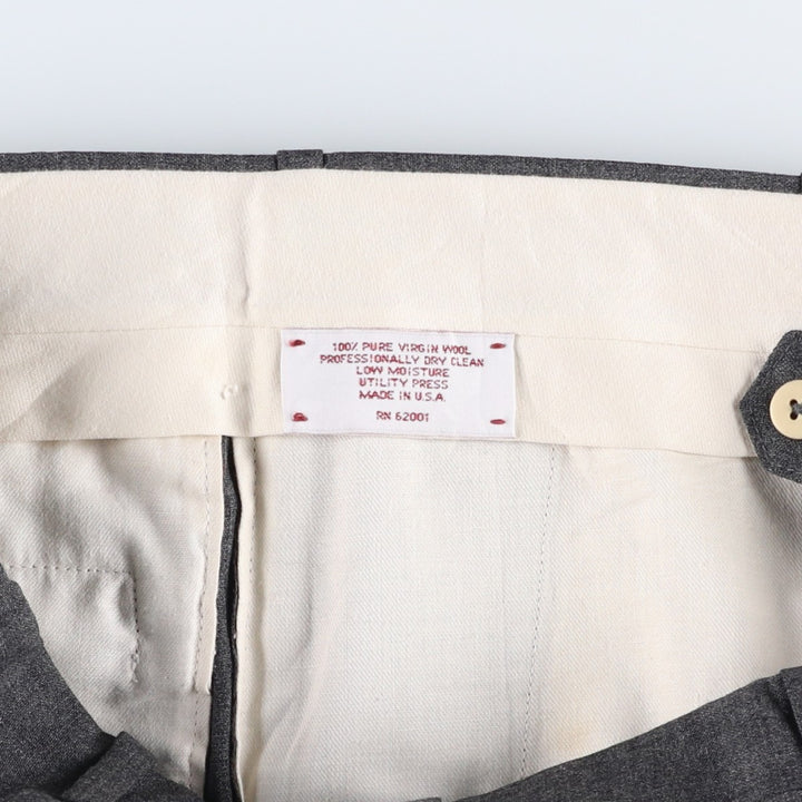 ~1990'S NORDSTROM Wool Pants, Slacks, Made in USA, Men's W35 (approx.), Vintage wool gray type Vintage Second Hand