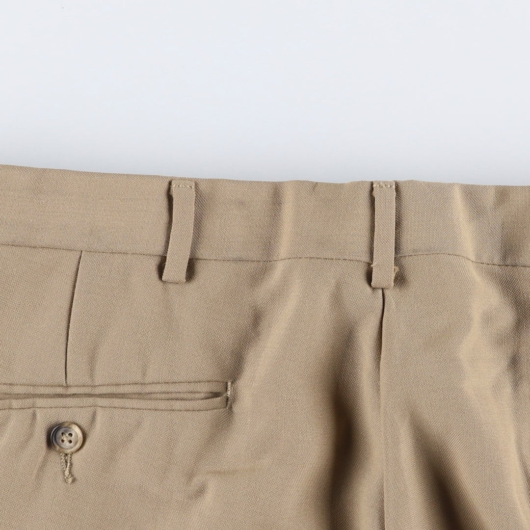 Vintage 80s-90'S TOWNCRAFT wide-leg slacks, men's size 34 (approx.) polyester Beige type Vintage Second Hand