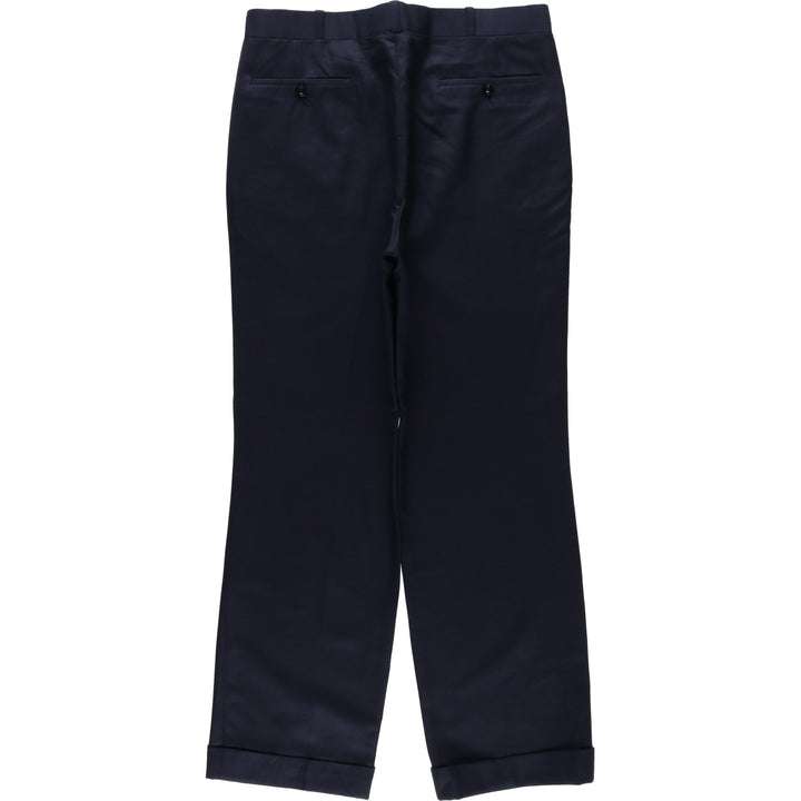 Two-pleat slacks pants for men, size W33 unclear navy blue type Vintage Second Hand