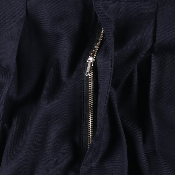 Two-pleat slacks pants for men, size W33 unclear navy blue type Vintage Second Hand