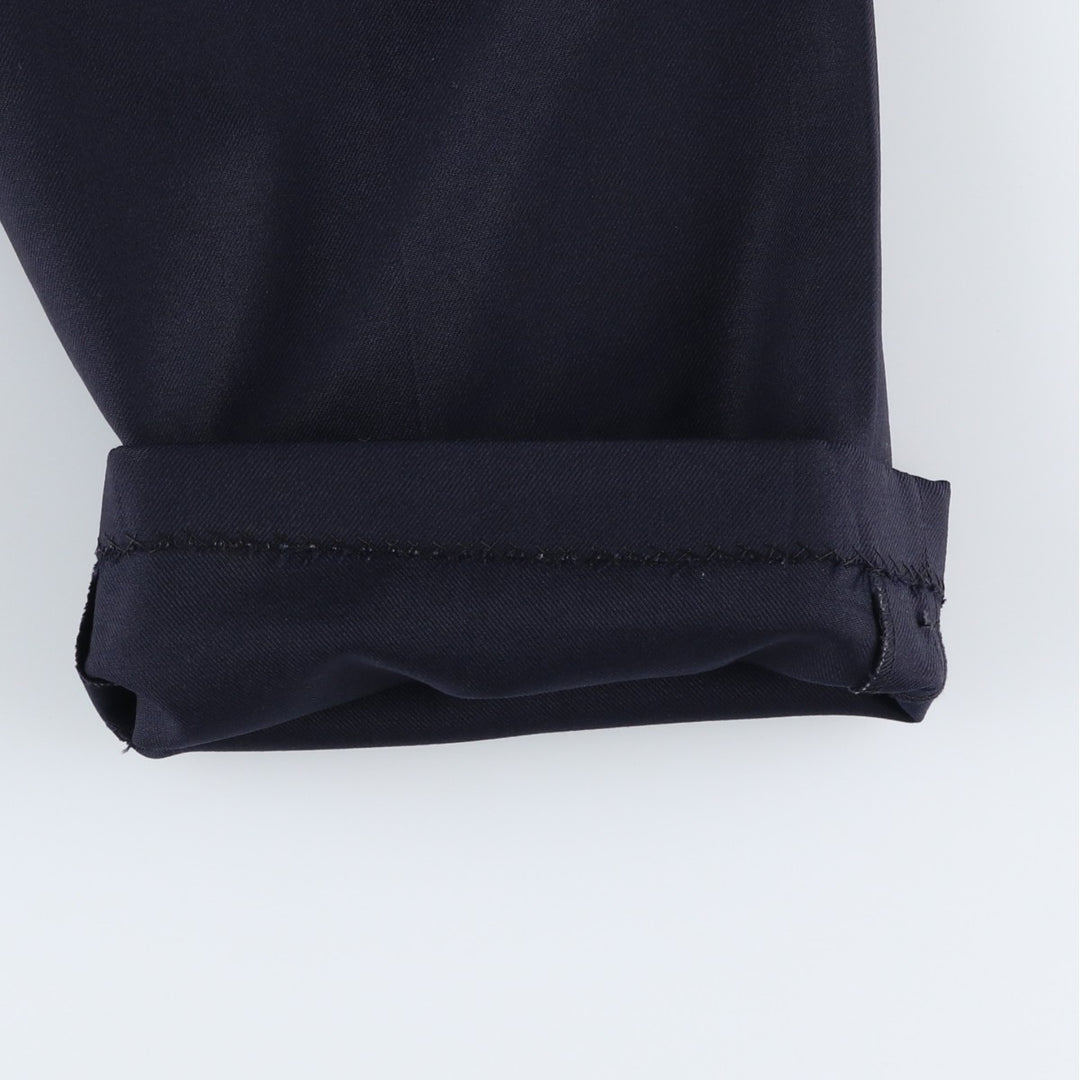 Two-pleat slacks pants for men, size W33 unclear navy blue type Vintage Second Hand