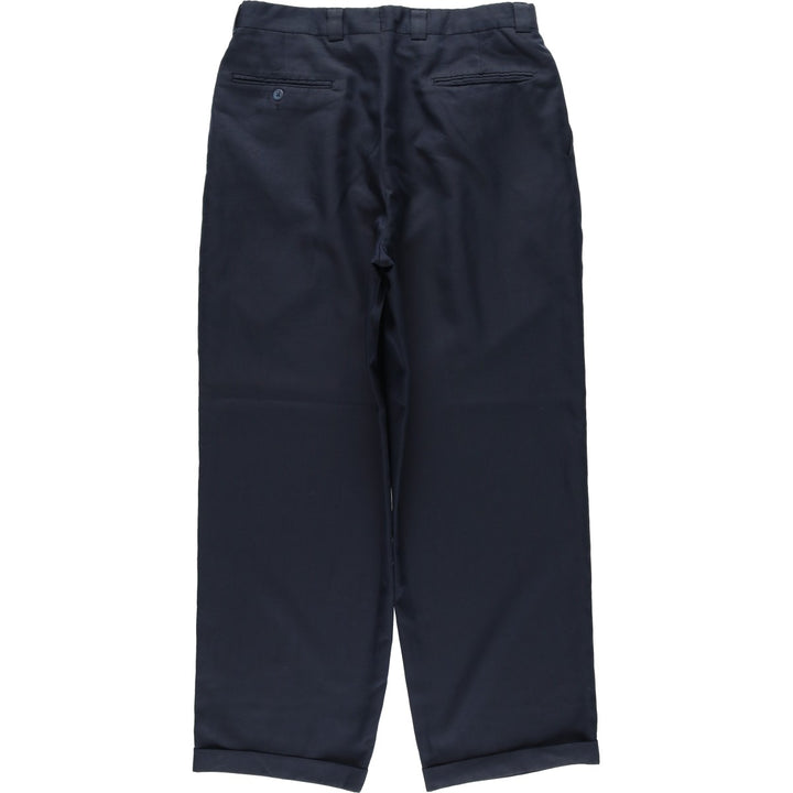 Berle Three-Pleat Slacks Pants, Made in USA, Men's Size W31 (approx.) unclear navy blue type Vintage Second Hand