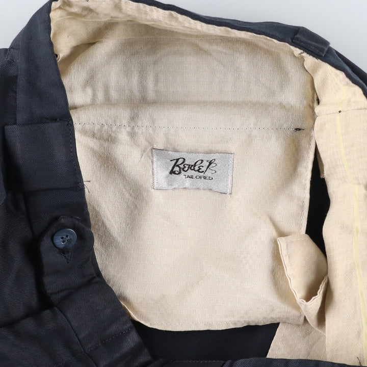 Berle Three-Pleat Slacks Pants, Made in USA, Men's Size W31 (approx.) unclear navy blue type Vintage Second Hand