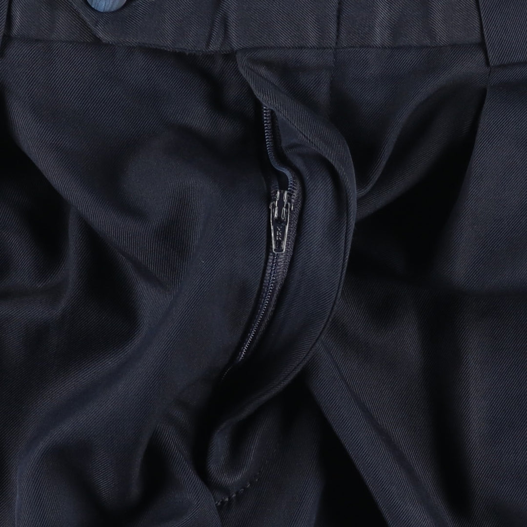 Berle Three-Pleat Slacks Pants, Made in USA, Men's Size W31 (approx.) unclear navy blue type Vintage Second Hand