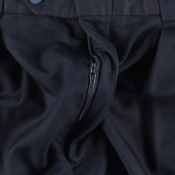 Berle Three-Pleat Slacks Pants, Made in USA, Men's Size W31 (approx.) unclear navy blue type Vintage Second Hand