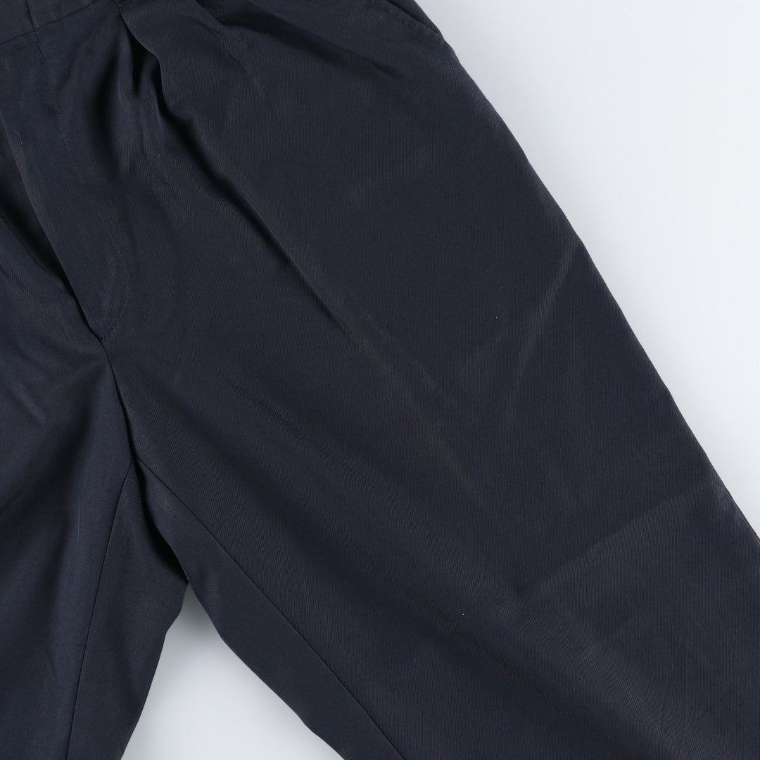 Berle Three-Pleat Slacks Pants, Made in USA, Men's Size W31 (approx.) unclear navy blue type Vintage Second Hand