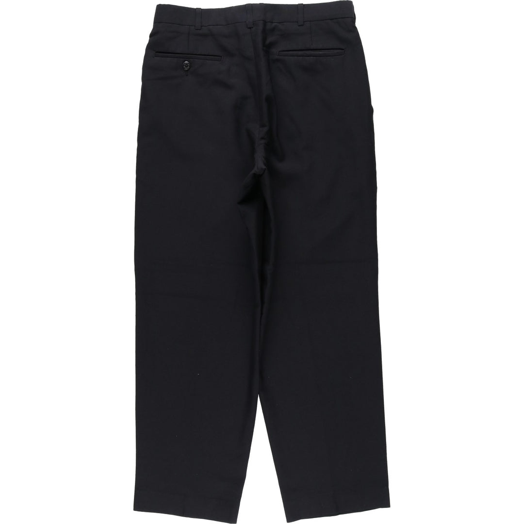 90'S Savane two-pleat wide-leg trousers, men's size W32 (approx.) polyester black type Vintage Second Hand