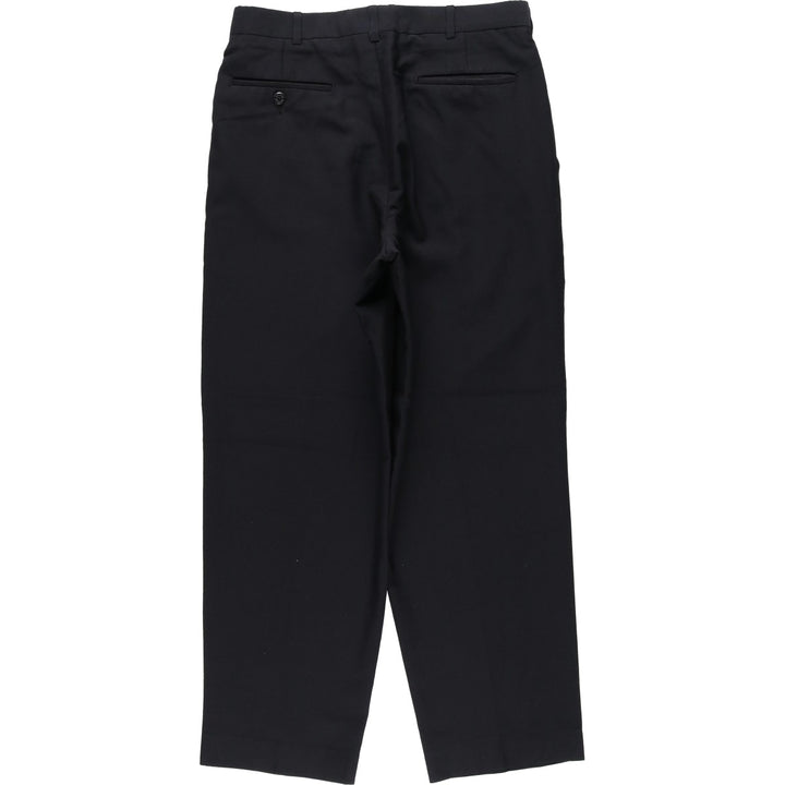 90'S Savane two-pleat wide-leg trousers, men's size W32 (approx.) polyester black type Vintage Second Hand