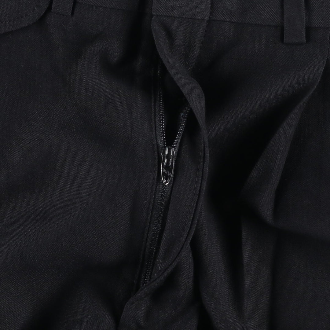 90'S Savane two-pleat wide-leg trousers, men's size W32 (approx.) polyester black type Vintage Second Hand