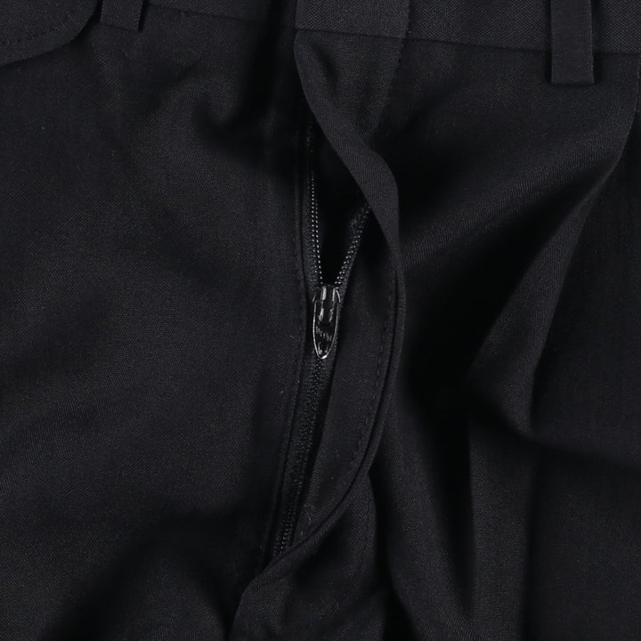90'S Savane two-pleat wide-leg trousers, men's size W32 (approx.) polyester black type Vintage Second Hand