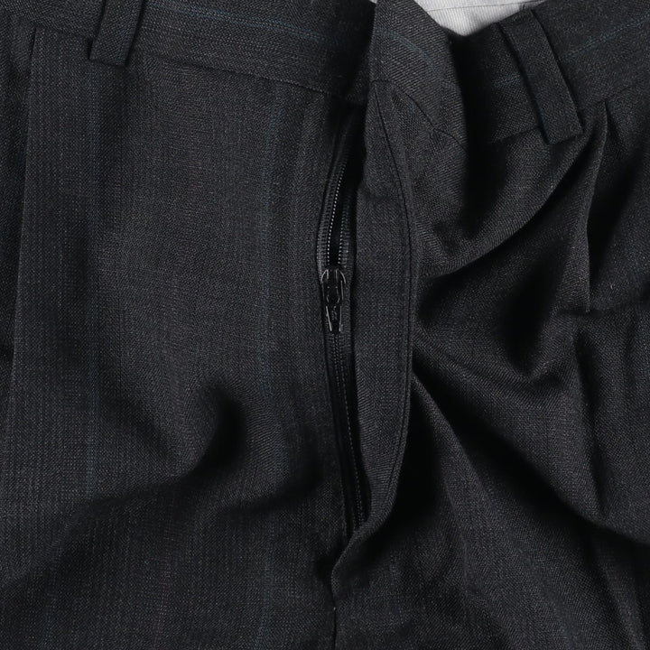 80s-90'S Towncraft Custom Fit Suits, Stripe Pattern, Two-Pleat Wide-Leg Trousers, Made in USA, Men's W32 (approx.) polyester gray type Vintage Second Hand