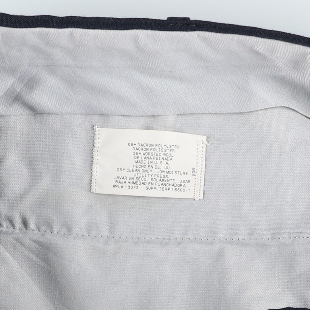 80s-90'S TOWNCRAFT CUSTOM FIT SUITS Stripe Pattern Two-Pleat Slacks Pants Made in USA Men's W34 (approx.) Vintage polyester navy blue type Vintage Second Hand