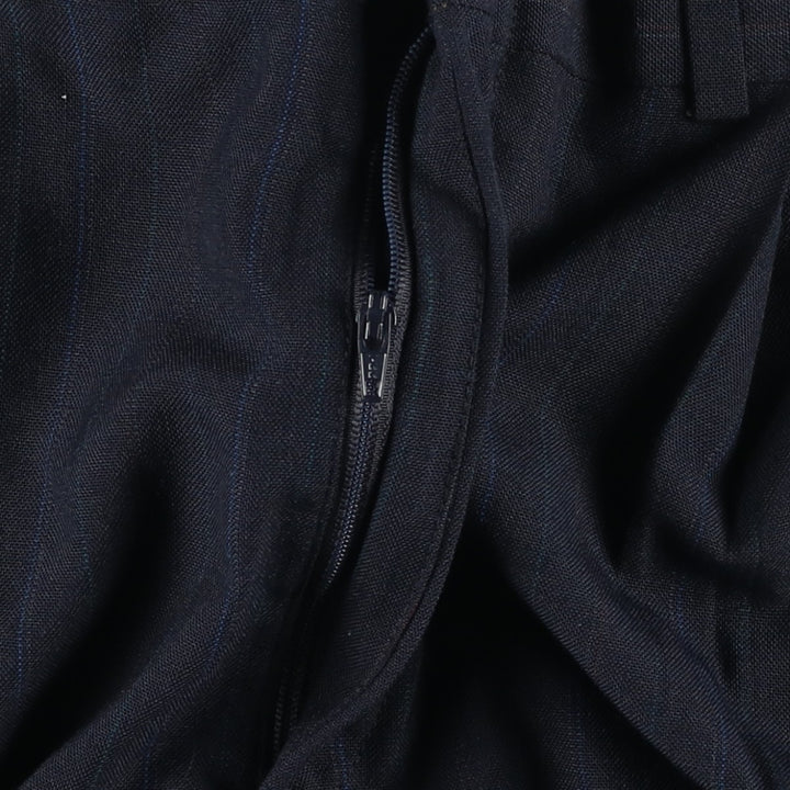 80s-90'S TOWNCRAFT CUSTOM FIT SUITS Stripe Pattern Two-Pleat Slacks Pants Made in USA Men's W34 (approx.) Vintage polyester navy blue type Vintage Second Hand
