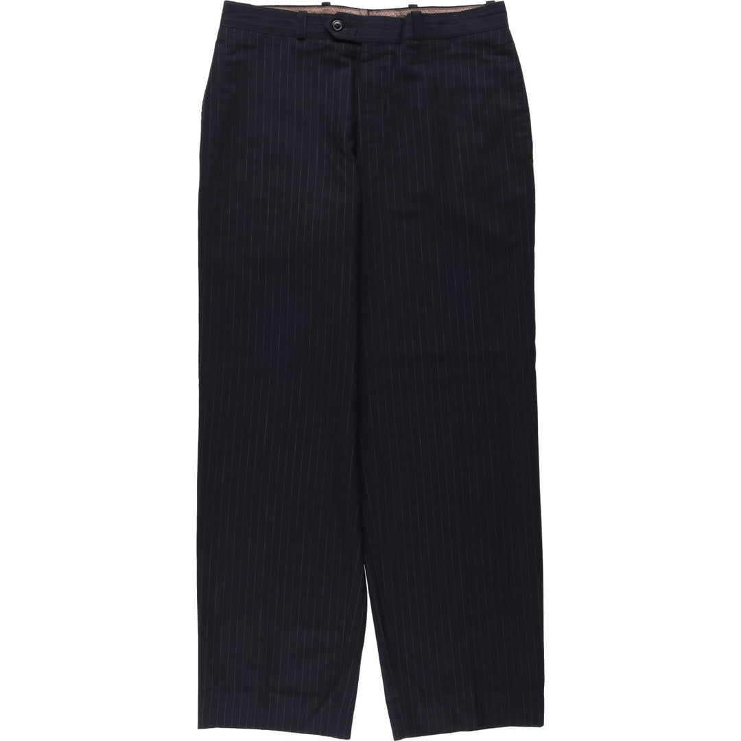 Striped Pattern Slacks, Wide Leg Pants, Made in Canada, Men's Size W32 (approx.), Vintage unclear black type Vintage Second Hand