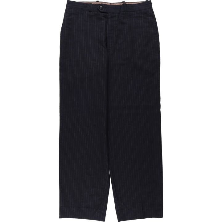 Striped Pattern Slacks, Wide Leg Pants, Made in Canada, Men's Size W32 (approx.), Vintage unclear black type Vintage Second Hand