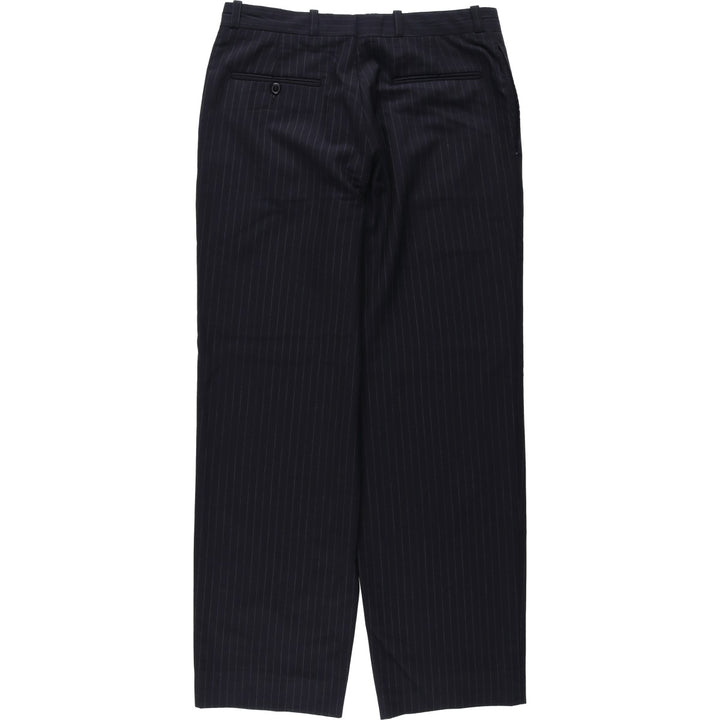 Striped Pattern Slacks, Wide Leg Pants, Made in Canada, Men's Size W32 (approx.), Vintage unclear black type Vintage Second Hand