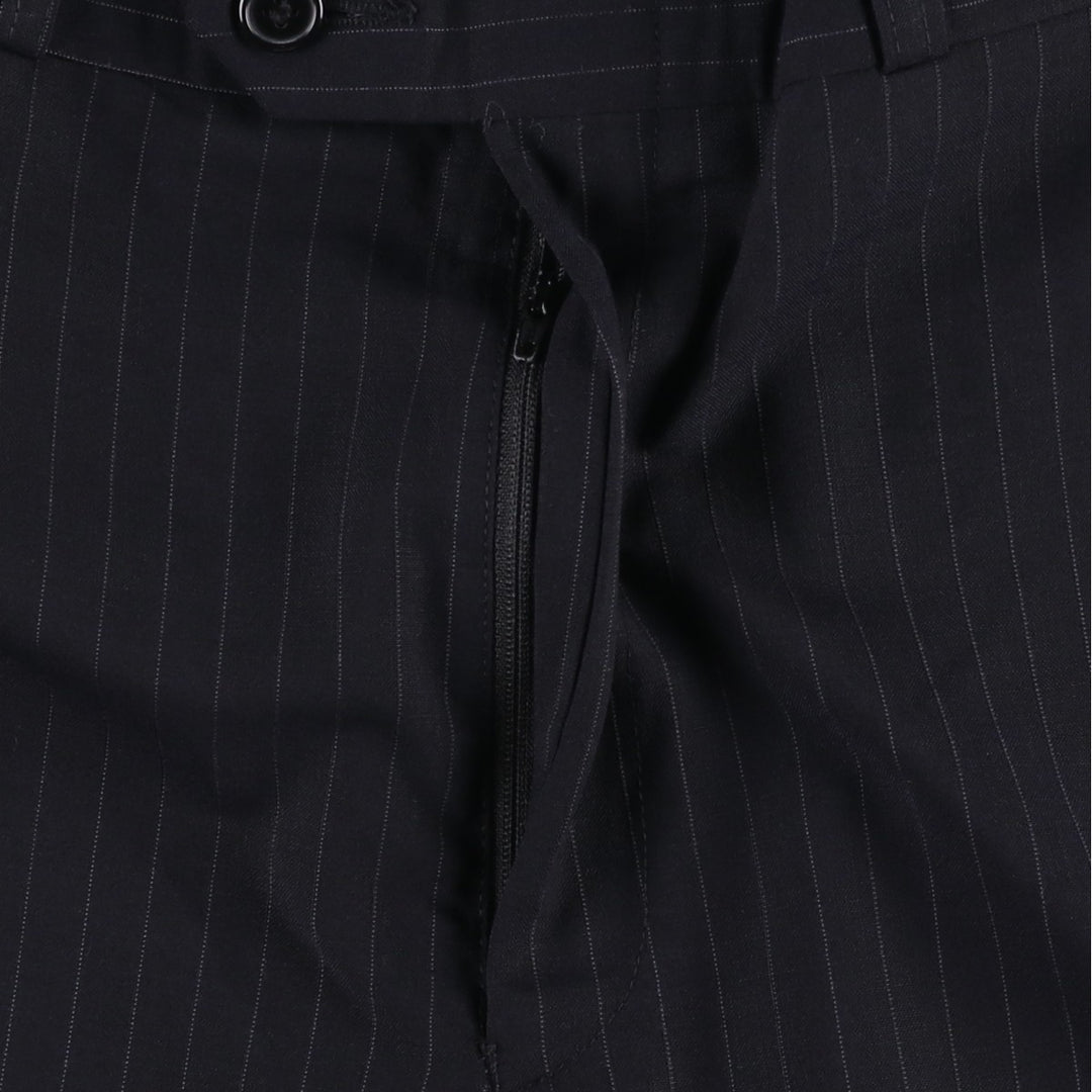 Striped Pattern Slacks, Wide Leg Pants, Made in Canada, Men's Size W32 (approx.), Vintage unclear black type Vintage Second Hand