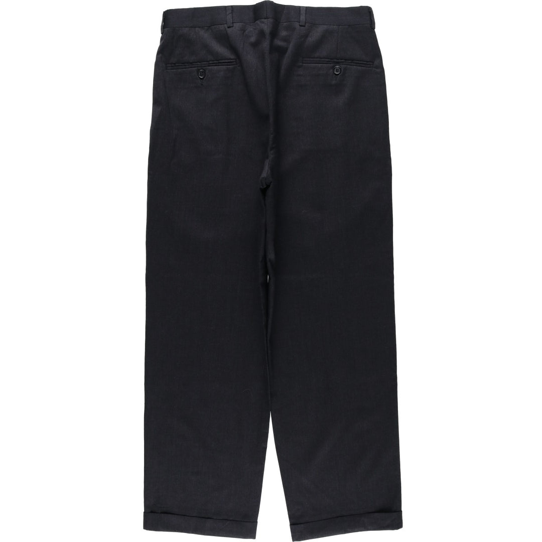 Two-pleat wide-leg trousers, men's size W32 (approx.) unclear gray type Vintage Second Hand