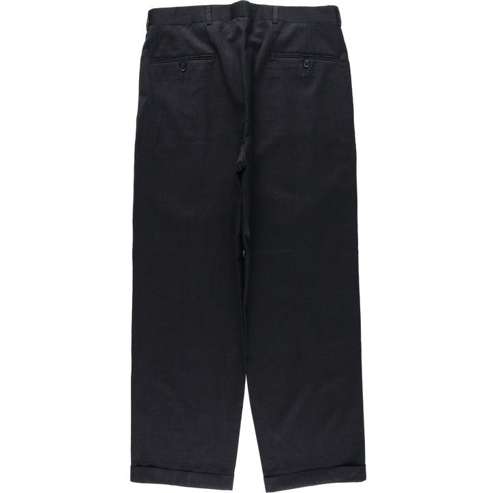 Two-pleat wide-leg trousers, men's size W32 (approx.) unclear gray type Vintage Second Hand