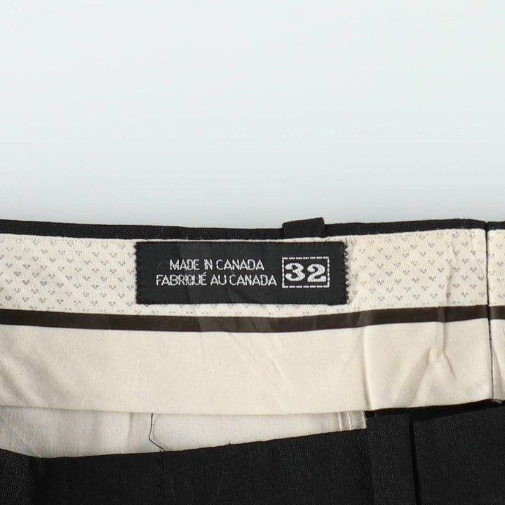 WOOLTOUCH Two-Pleat Slacks, Made in Canada, Men's W32 (approx.), Vintage unclear black type Vintage Second Hand