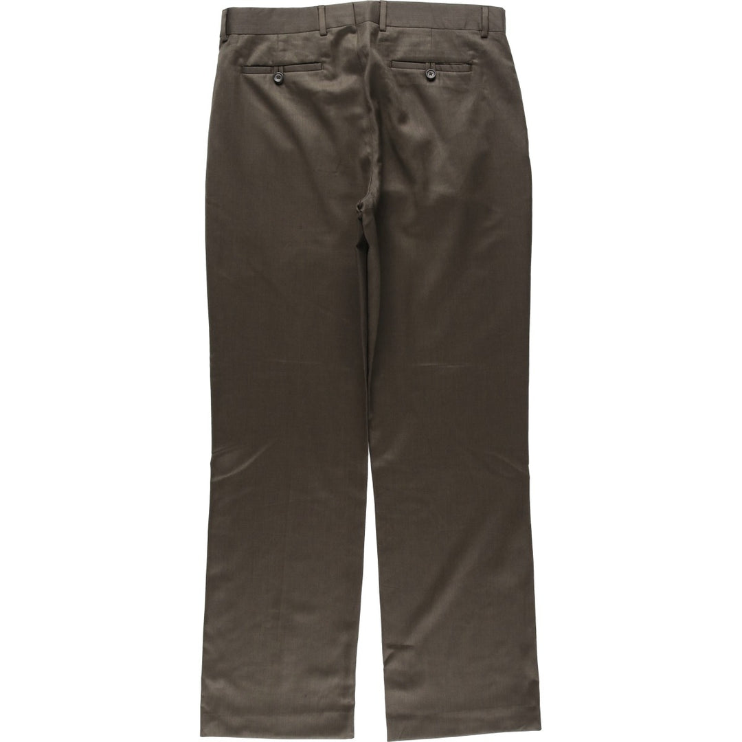 2000'S Banana Republic wool trousers/slacks, men's size W35 (approx.) wool Khaki type brown Vintage Second Hand
