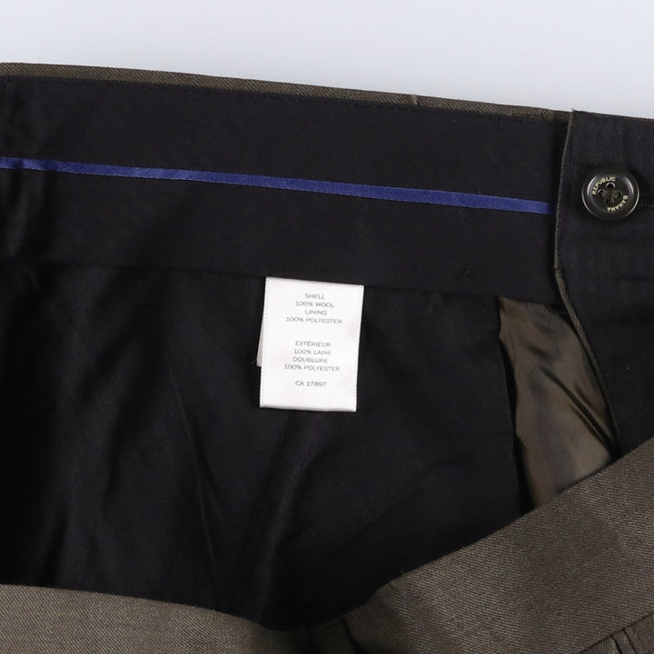 2000'S Banana Republic wool trousers/slacks, men's size W35 (approx.) wool Khaki type brown Vintage Second Hand