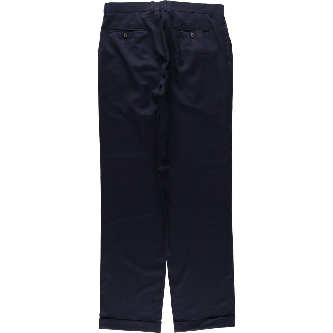 Ralph Lauren LAUREN Lauren Two-pleat wool pants slacks for men, equivalent to W34 wool navy blue type Vintage Second Hand