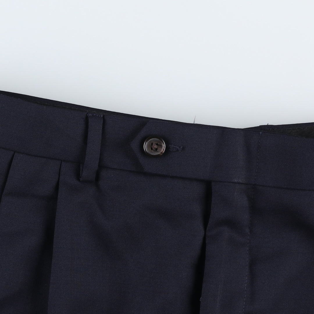 Ralph Lauren LAUREN Lauren Two-pleat wool pants slacks for men, equivalent to W34 wool navy blue type Vintage Second Hand