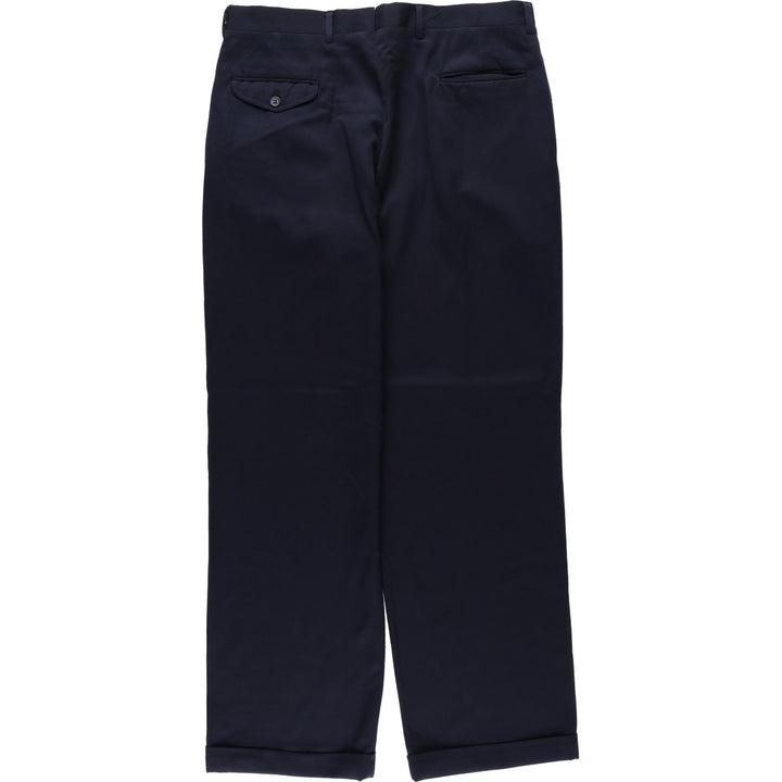 ~1990'S Jos.A.Bank Two-Pleat Wool Trousers, Men's Size W35 (approx.) wool navy blue type Vintage Second Hand