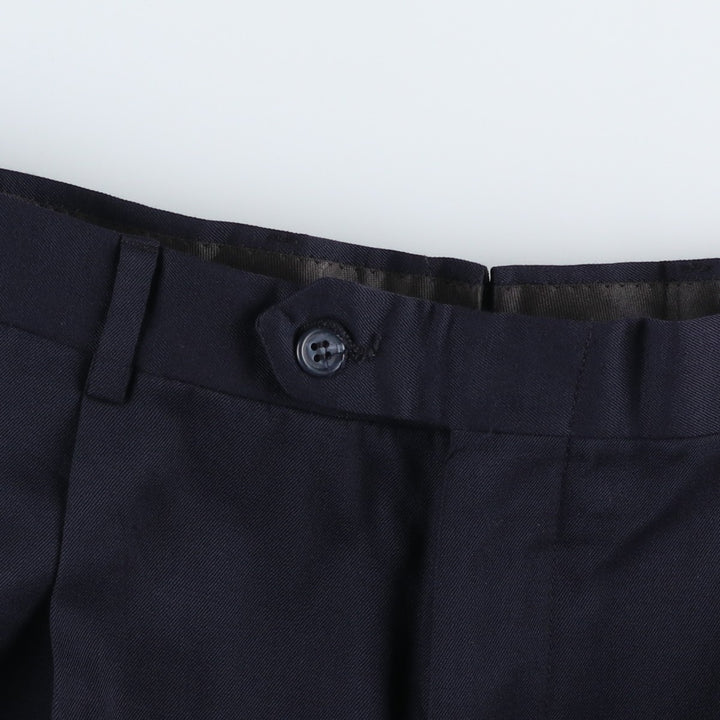 ~1990'S Jos.A.Bank Two-Pleat Wool Trousers, Men's Size W35 (approx.) wool navy blue type Vintage Second Hand