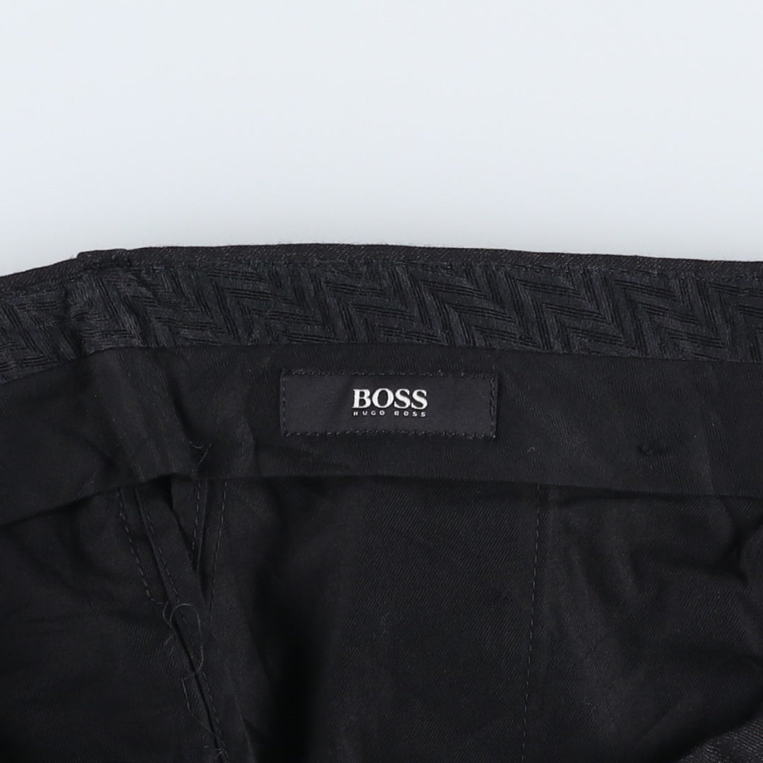 Hugo Boss wool trousers, men's size W35 (approx.) wool black type Vintage Second Hand