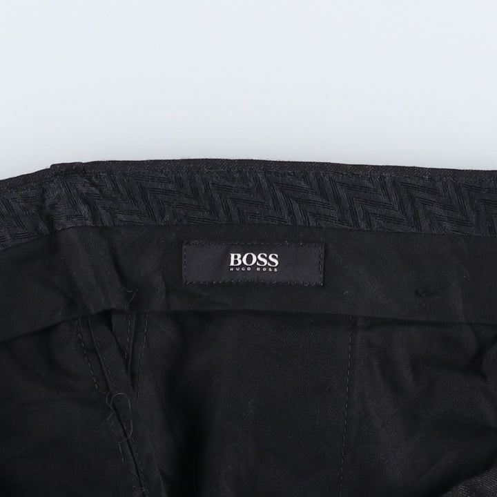 Hugo Boss wool trousers, men's size W35 (approx.) wool black type Vintage Second Hand