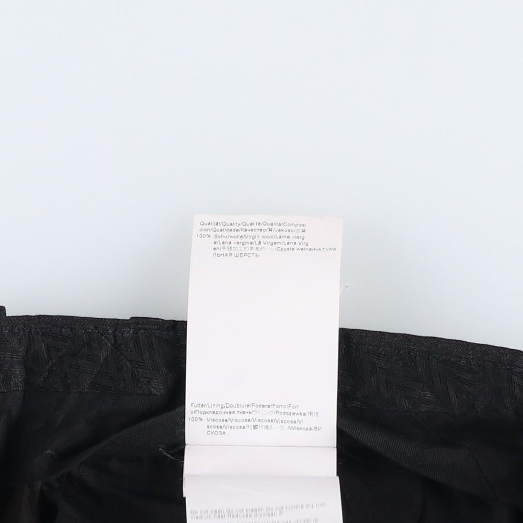 Hugo Boss wool trousers, men's size W35 (approx.) wool black type Vintage Second Hand