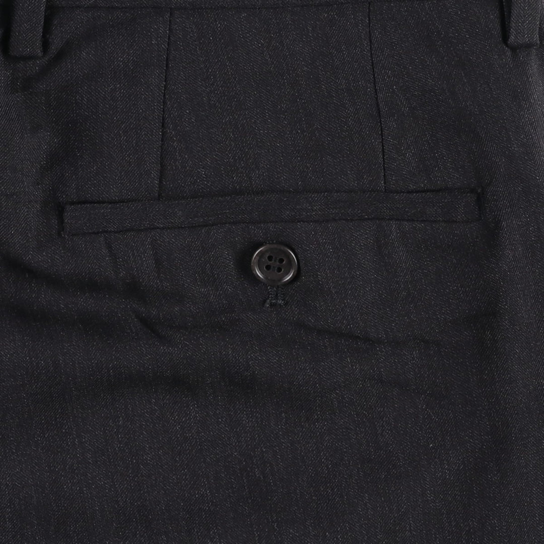 Hugo Boss wool trousers, men's size W35 (approx.) wool black type Vintage Second Hand
