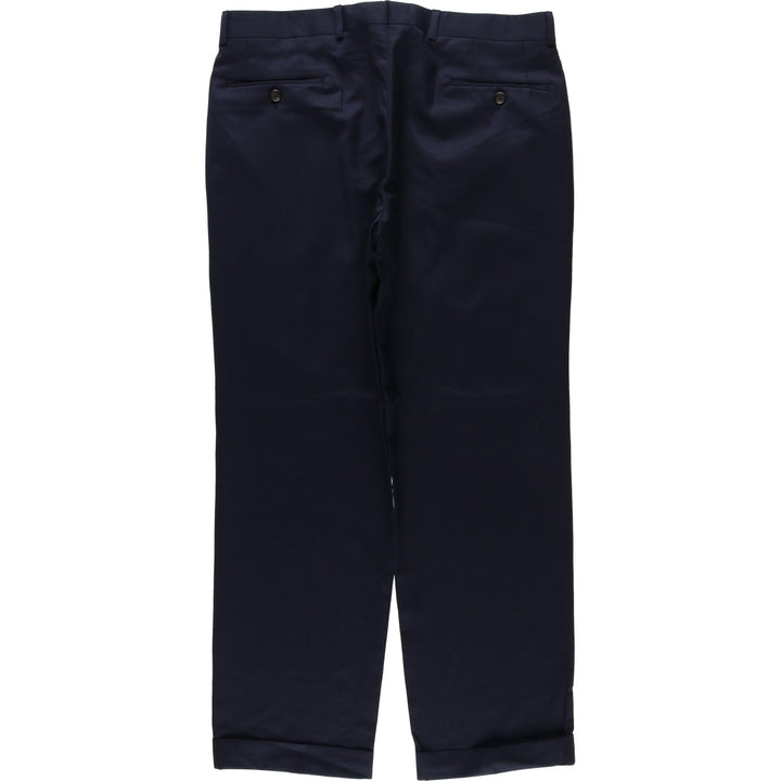 Ralph Lauren LAUREN Two-pleat wool trousers/slacks, made in Canada, men's size W35 (approx.) wool navy blue type Vintage Second Hand
