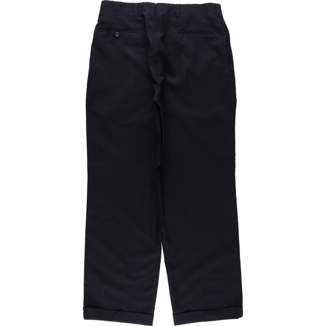 ~1990'S Jos.A.Bank Two-Pleat Wool Trousers, Made in USA, Men's Size W32 (approx.) wool navy blue type Vintage Second Hand