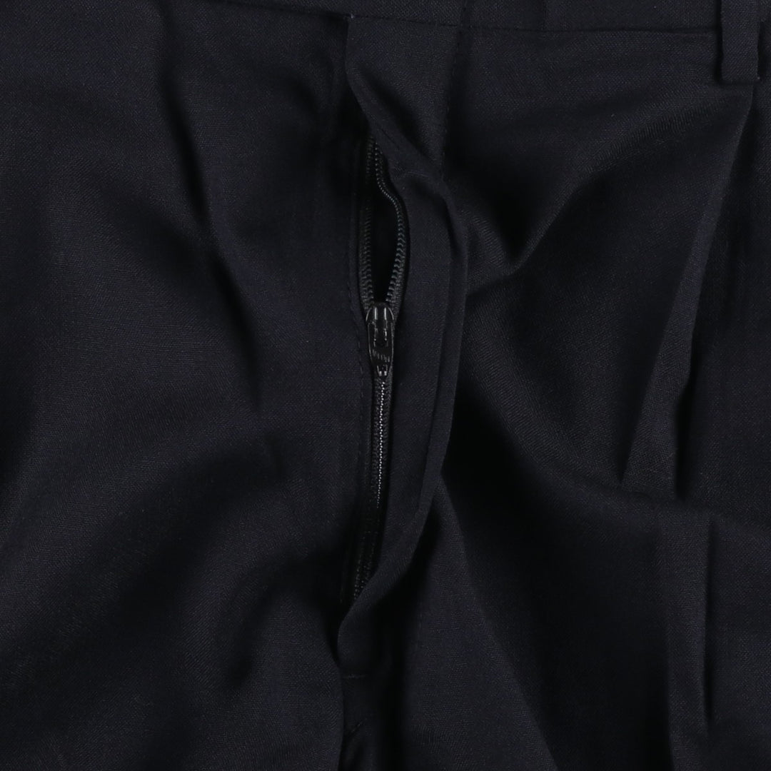 ~1990'S Jos.A.Bank Two-Pleat Wool Trousers, Made in USA, Men's Size W32 (approx.) wool navy blue type Vintage Second Hand