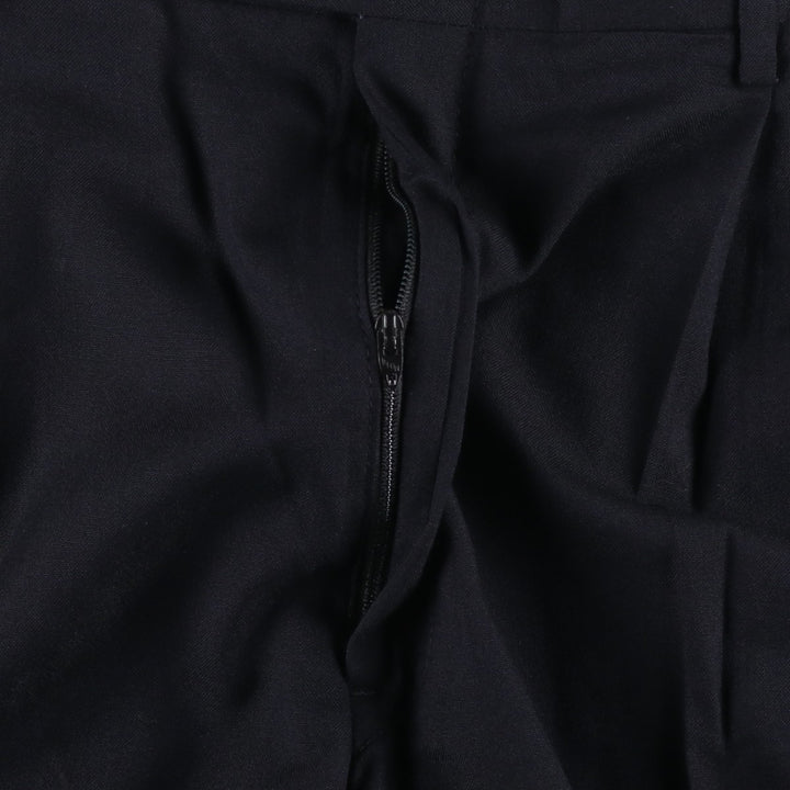 ~1990'S Jos.A.Bank Two-Pleat Wool Trousers, Made in USA, Men's Size W32 (approx.) wool navy blue type Vintage Second Hand