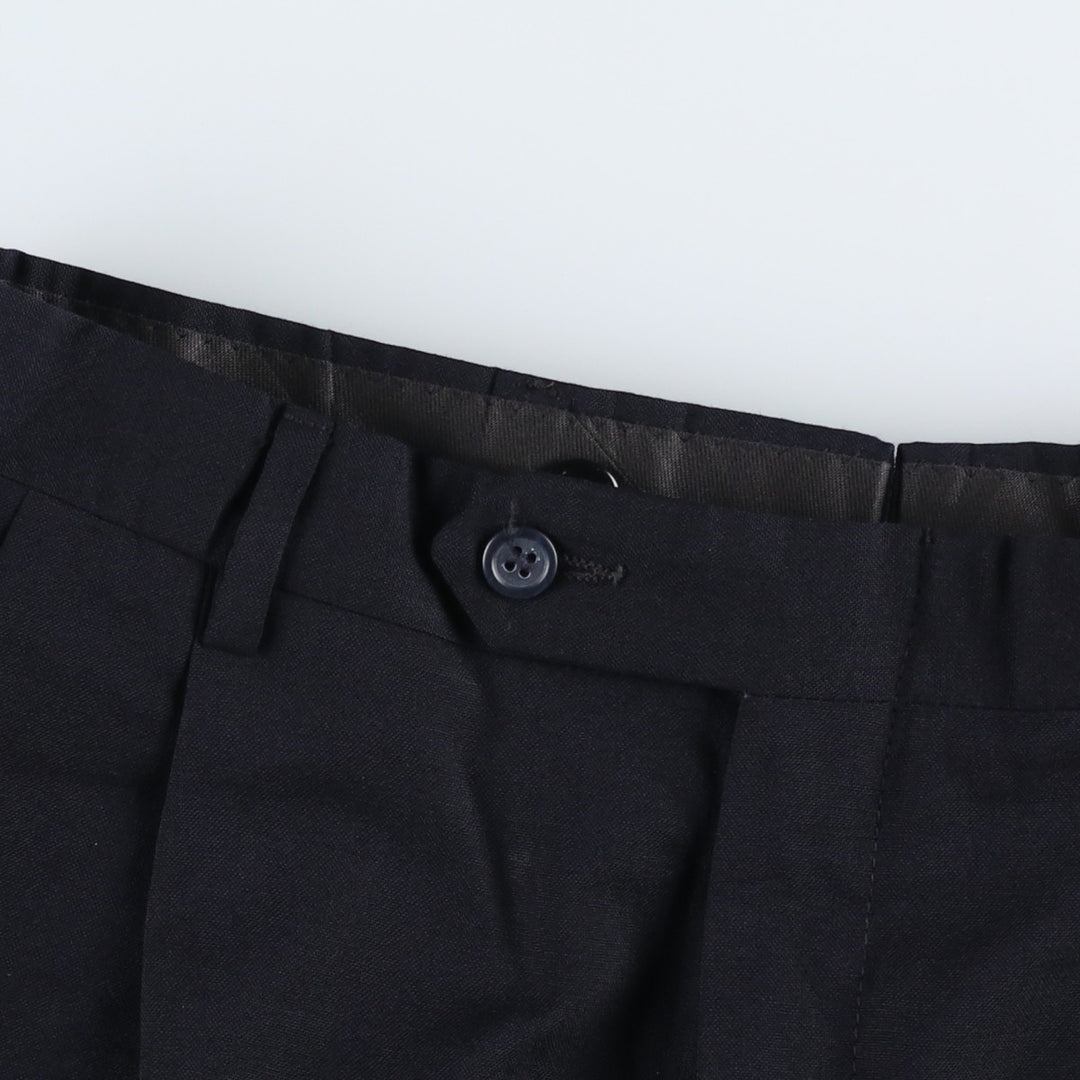 ~1990'S Jos.A.Bank Two-Pleat Wool Trousers, Made in USA, Men's Size W32 (approx.) wool navy blue type Vintage Second Hand