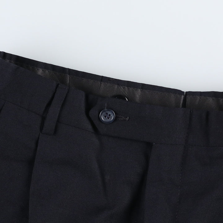 ~1990'S Jos.A.Bank Two-Pleat Wool Trousers, Made in USA, Men's Size W32 (approx.) wool navy blue type Vintage Second Hand