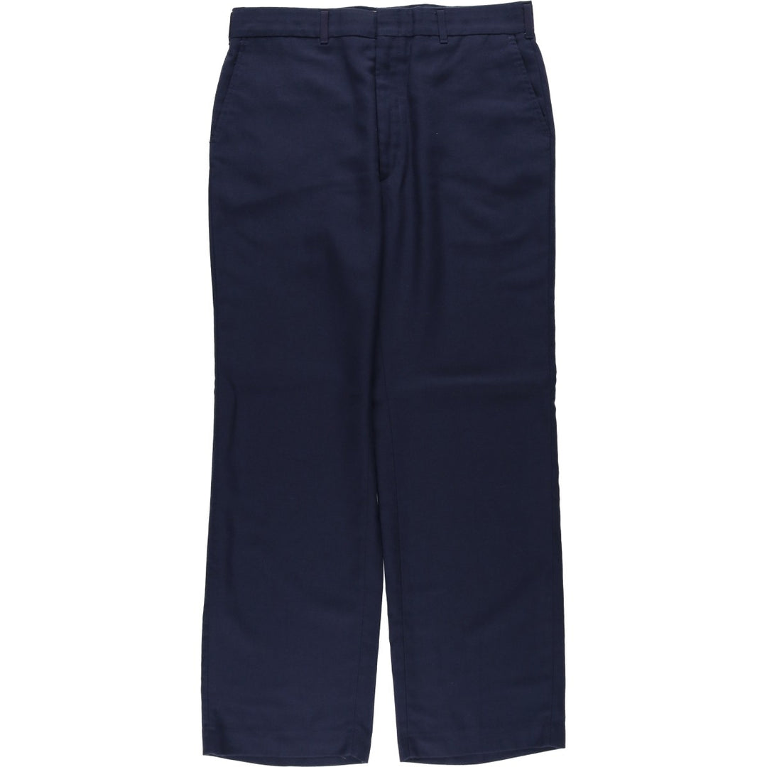 ~1980'S HAGGAR Slacks Wide Pants Men's W33 equivalent Vintage unclear navy blue type Vintage Second Hand