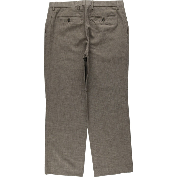 Banana Republic Classic Fit all-over print wool trousers/slacks, men's size W35 (approx.), vintage. wool beige type brown Vintage Second Hand