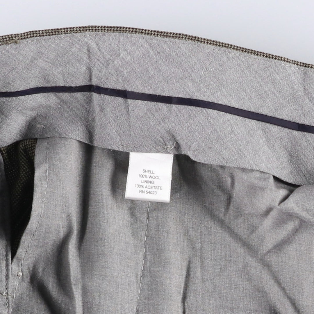 Banana Republic Classic Fit all-over print wool trousers/slacks, men's size W35 (approx.), vintage. wool beige type brown Vintage Second Hand